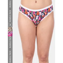 Amour Secret Women Pack Of 3 Printed Anti-Bacterial Breathable Bikini Briefs-picture-16