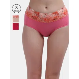Amour Secret Women Pack of 3 Printed Anti-Bacterial Hipster Briefs P208_Crl_Pnk_Skn-picture-17