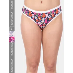 Amour Secret Women Pack Of 3 Printed Mid Rise Anti-Bacterial Bikini Briefs-picture-28
