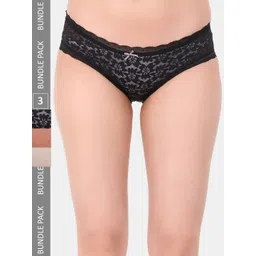 Amour Secret Women Pack Of 3 Self Design Leak Proof Hipster Briefs-picture-27