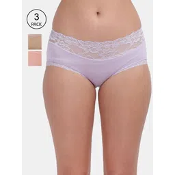 Amour Secret Women Pack Of 3 Solid Anti-Bacterial Seamless Hipster Briefs-picture-33