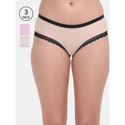 Amour Secret Women Pack Of 3 Solid Hipster Briefs-picture-39