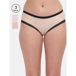 Amour Secret Women Pack of 3 Solid Hipster Briefs P9055_Bge_Bpnk_Skn-picture-18