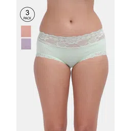 Amour Secret Women Pack Of 3 Solid Seamless Hipster Briefs-picture-36