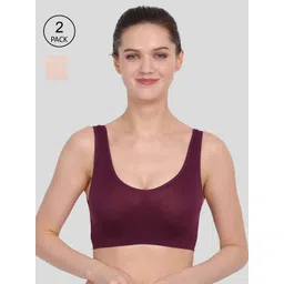 Amour Secret Women Set of 2 Purple and Nude Non Padded Non Weired All Dat Comfort Air Bra-picture-15