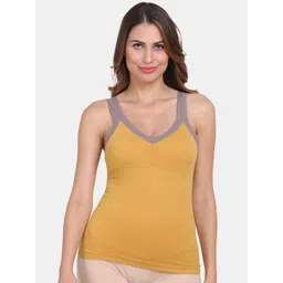 Amour Secret Women Yellow Lightly-Padded Stretch Fit Seamless Camisoles-picture-11