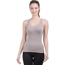 amour secret Women's Nylon Spandex Ultra Premium Seamless Padded Self Design Camisole with Cross Back with Removable Pads RLCS8135-picture-15