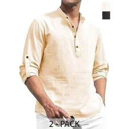 AMRIT TOP WEAR Men Pack of 2 Mandarin Collar Pathani Kurta-picture-37