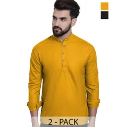 AMRIT TOP WEAR Men Pack of 2 Mandarin Collar Straight Kurta-picture-32
