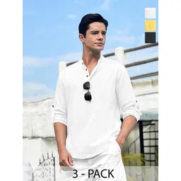 AMRIT TOP WEAR Men Pack Of 3 Mandarin Collar Kurta-picture-39