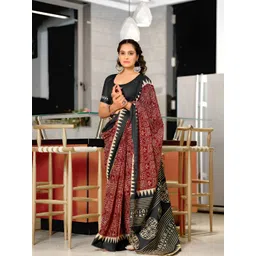 AMRUTKALA SAREES Ethnic Motifs Printed Pure Cotton Block Print Saree-picture-32