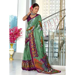 AMRUTKALA SAREES Ethnic Motifs Printed Pure Cotton Block Print Saree-picture-33