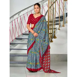 AMRUTKALA SAREES Ethnic Motifs Printed Pure Cotton Block Print Saree-picture-37