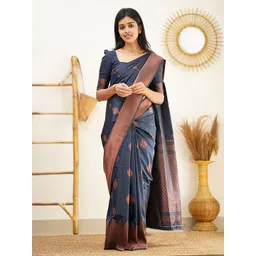 AMRUTKALA SAREES Ethnic Motifs Printed Zari Designer Banarasi Saree image 1