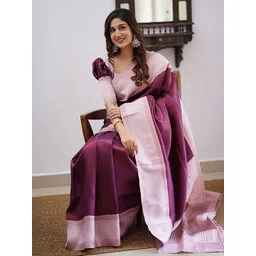 AMRUTKALA SAREES Woven Design Zari Banarasi Saree-picture-32