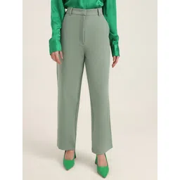 AMSWAN Women Smart Straight Fit High-Rise Trousers-picture-20