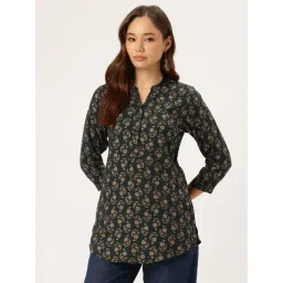 Amukti Dark Green Rayon Printed Tunic-picture-33