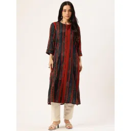 AMUKTI Red & Blue Stripe Printed Kurta-picture-37