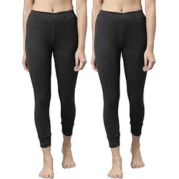 amul bodywarmer Striped Women's Full Length Charcoal Bottom/Lower/Trouser Thermal - Pack of 2 (#ABW-Parka-Women-Lower-Charcoal-75cm)-picture-44