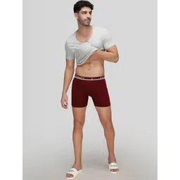 AMUL COMFY Men Pack of 3 Cotton Solid Mid Rise Trunk Set image 2