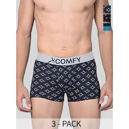 AMUL COMFY Men Pack Of 3 Printed Breathable Trunks-ACM101BTRNK-MULTI-105-PO3-picture-38