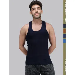 Amul Comfy Men Pack of 4 Plain Cotton Sleeveless Vest-picture-29