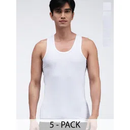 AMUL COMFY Men Pack Of 5 Cotton Undershirt Vests AC-PLVESTWHTRN-WHT-3XL-5PC-picture-34