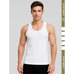 Amul Comfy Men White Pack of 5 Pure Cotton White Vest-picture-41