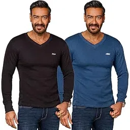 Amul Comfy Men's Kashmira V Neck Full Sleeve Top|Super Combed Cotton Rich Regular Fit Body Warmer Thermal Top | Soft, Breathable & Naturally Insulated Winter Thermal Undershirt Top | Colour May Vary-image-6