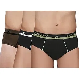 amul comfy Men's Pure Cotton Solid Brief Multi Color Pack of 3-picture-29