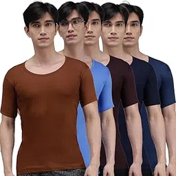 amul comfy Men's Solid Regular Fit Vest (AC-CVESTRNS AF-NVY-CB-LB-XL-5PC_Sky Blue,Air Force, Navy, Coffee, Light Brown-picture-23