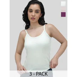 AMUL COMFY Pack Of 3 Cotton Camisoles-picture-30