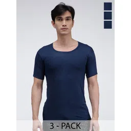 AMUL COMFY Pack Of 3 Pure Cotton Undershirt Vests AC-CVESTRNS-NVY-XS-3PC-picture-36