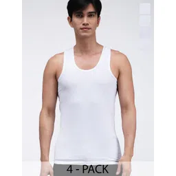 AMUL COMFY Pack Of 4 Pure Cotton Undershirt Vests AC-PLVESTWHTRN-WHT-XS-4PC-picture-11