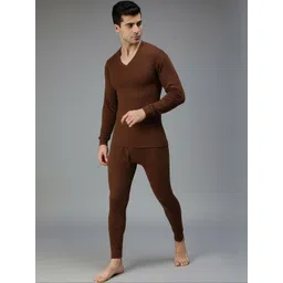 AMUL COMFY Ribbed Cotton V Neck Thermal Top-picture-10