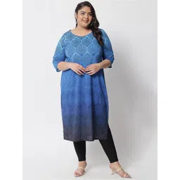 Amydus Plus Size Ethnic Motifs Printed Straight Kurta-picture-31