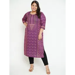 Amydus Women Plus Size Geometric Printed Kurta-picture-13