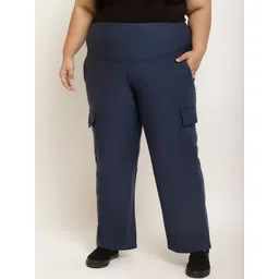 Amydus Women Plus Size High-Rise Tummy Shaper Cargo Trousers-picture-20