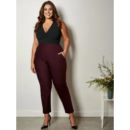 Amydus Women Plus Size Maroon Solid Ankle Length Jeggings-picture-40