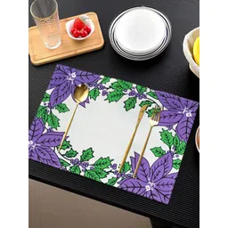 ANA 2 Pcs Purple & White Printed Cotton Table Placemats-picture-27