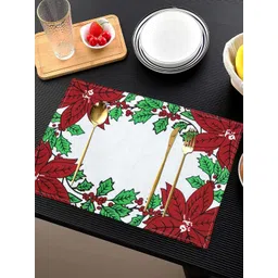 ANA 6 Pcs Red & Green Printed Cotton Table Placemats-picture-40