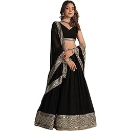 anaadih Women's Embroidered Free Size Traditional Georgette Lehenga Choli with Dupatta_ML_27-picture-31