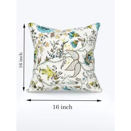 Anadhika Blue & White Set of 5 Floral Square Cushion Covers image 4