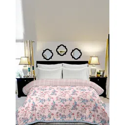 Anadhika Pink Floral AC Room 180 TC Single Bed Dohar-picture-21