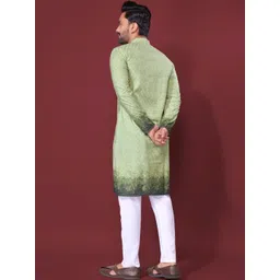 Anaita Men Printed Flared Sleeves Thread Work Kurta image 2