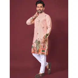 Anaita Men Printed Gotta Patti Pathani Kurta image 5