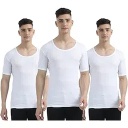 anand Line Knit White Color Half Sleeves Vest [ Pack of 3 ]-picture-25