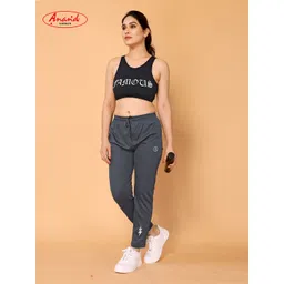 anand Women Solid, Self Design Grey Track Pants-picture-17