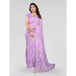 anand sarees Women's Floral Print Georgette saree With Unstitched Blouse Piece-picture-56