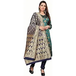 ANAND Women's Jacquard Banarasi Silk Salwar Suit Material With Banarasi Dupatta-image-6